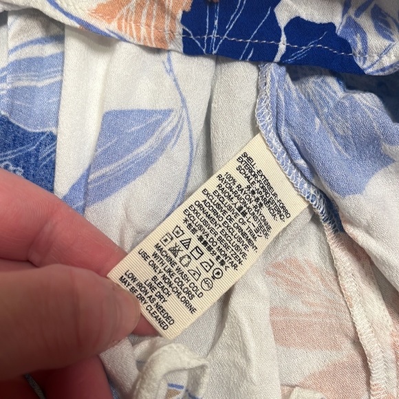 Free People Bella Floral Print Tunic Ivory Blue Combo S - Picture 4 of 9